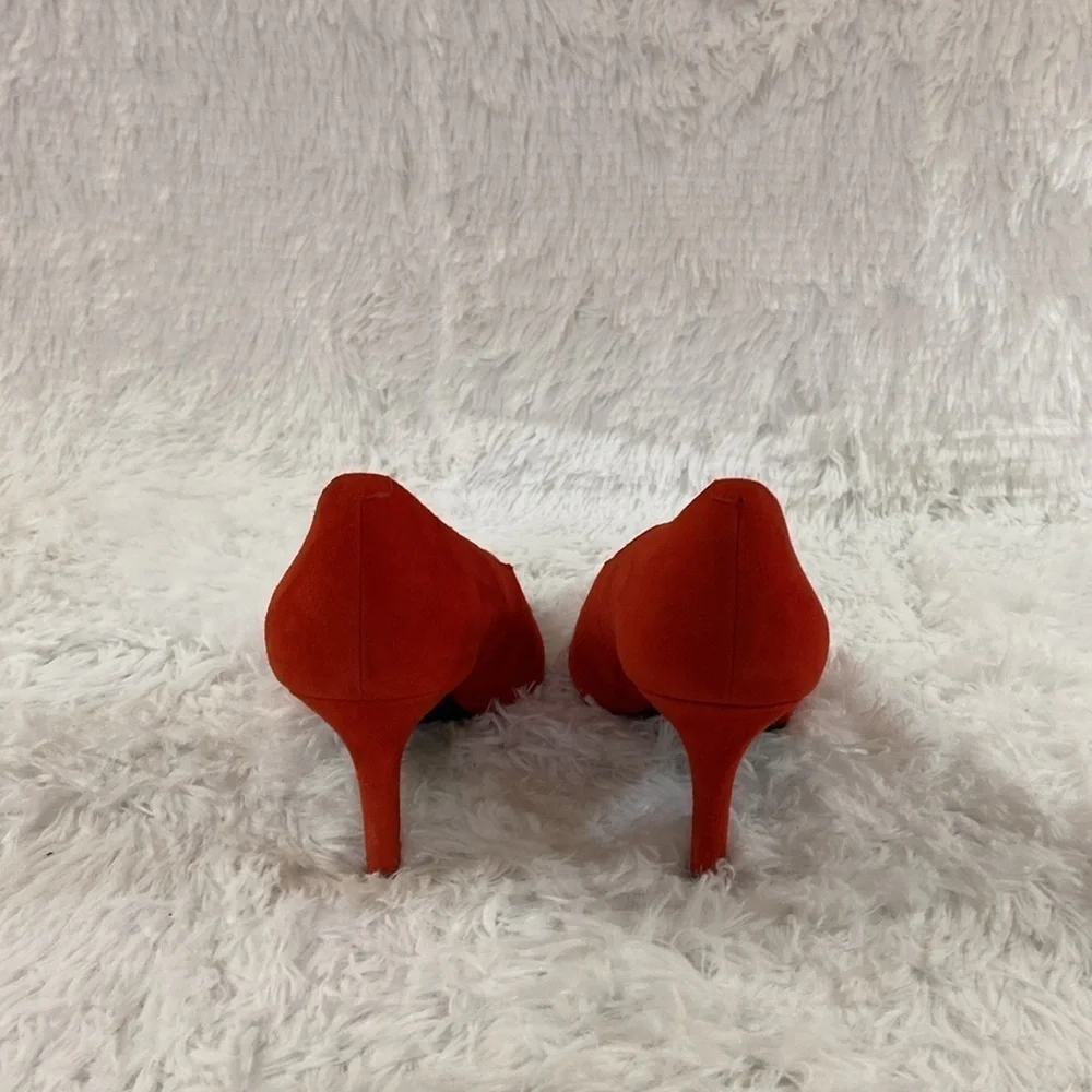 & OTHER STORIES RED FAUX SUED WOMEN PUMPS. SIZE-38 ,US-8. - Picture 5 of 8